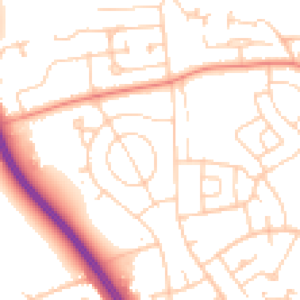 Daytime road noise heatmap for DN5 9HS