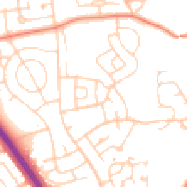 Daytime road noise heatmap for DN5 9JY