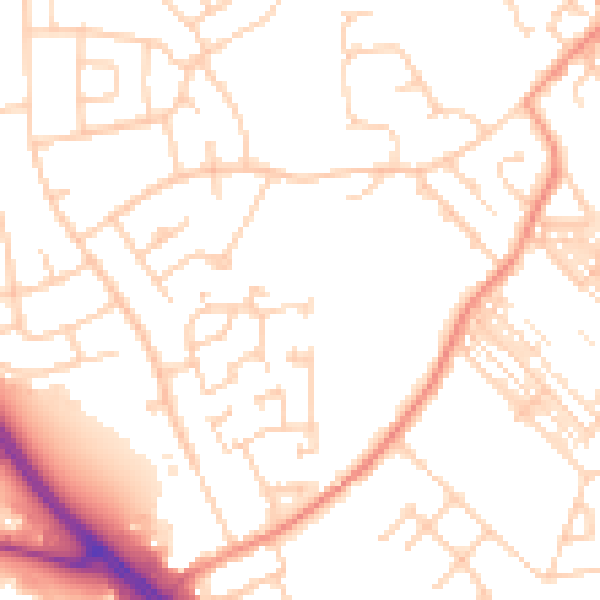 Daytime road noise heatmap for DN5 9LL