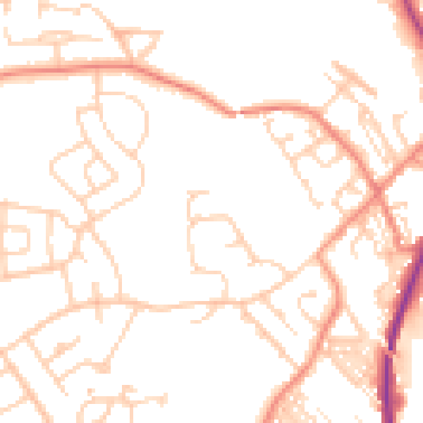Daytime road noise heatmap for DN5 9NE
