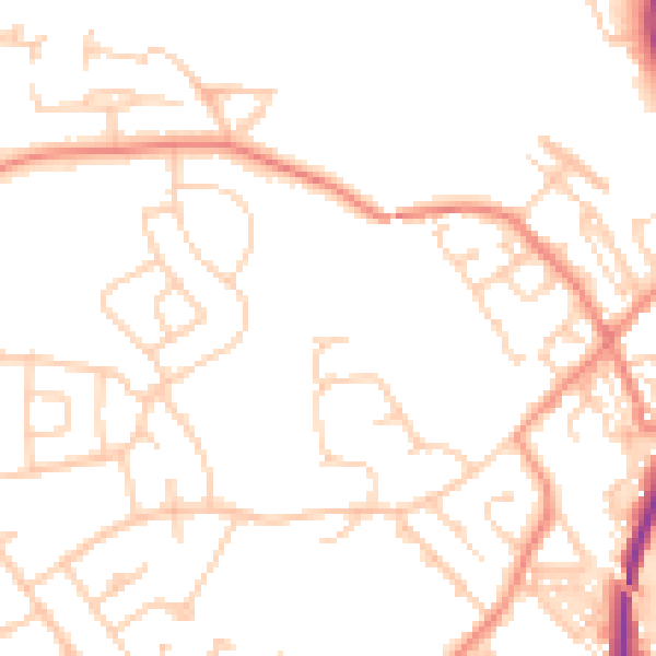 Daytime road noise heatmap for DN5 9NG