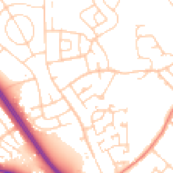 Daytime road noise heatmap for DN5 9PF