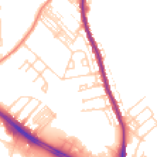 Daytime road noise heatmap for DN5 9QA
