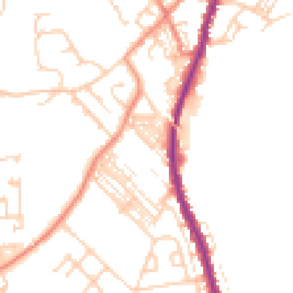 Daytime road noise heatmap for DN5 9QS