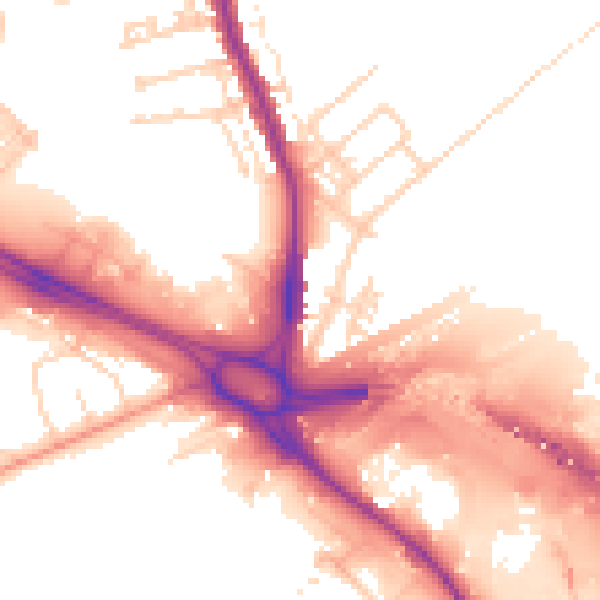 Daytime road noise heatmap for DN5 9SD