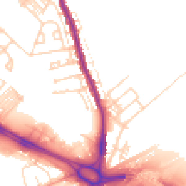 Daytime road noise heatmap for DN5 9TA