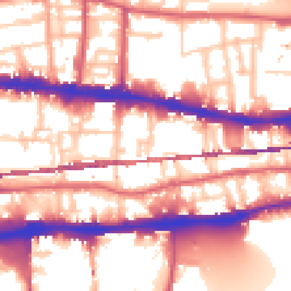 Daytime road noise heatmap for E1 0AA