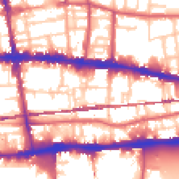 Daytime road noise heatmap for E1 0AD
