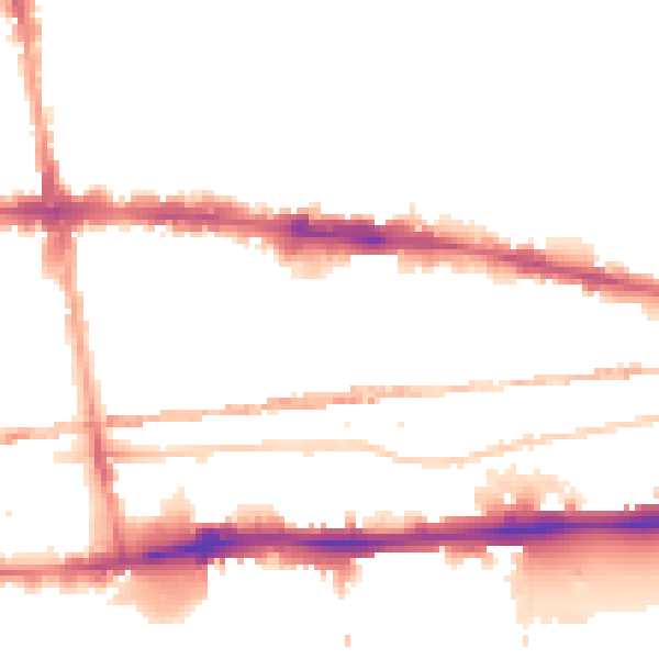Night-time road noise heatmap for E1 0AD