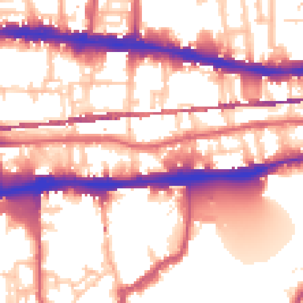 Daytime road noise heatmap for E1 0AE