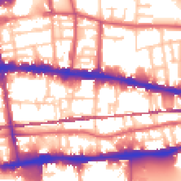 Daytime road noise heatmap for E1 0AG
