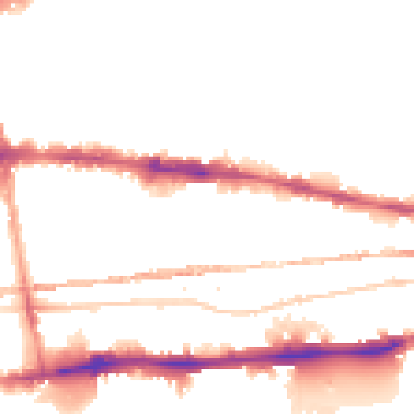 Night-time road noise heatmap for E1 0AG