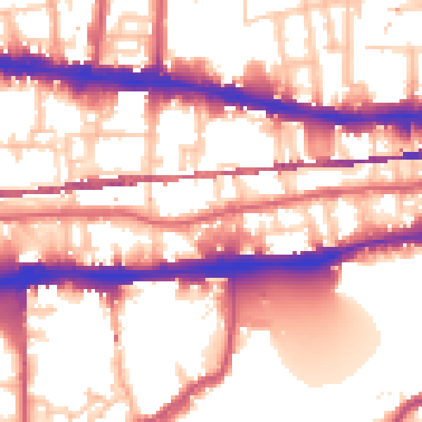 Daytime road noise heatmap for E1 0AH