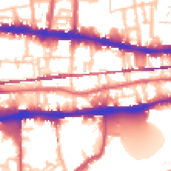 Daytime road noise heatmap for E1 0AN