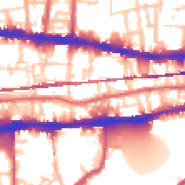 Daytime road noise heatmap for E1 0AP