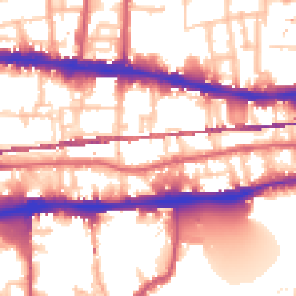 Daytime road noise heatmap for E1 0AR