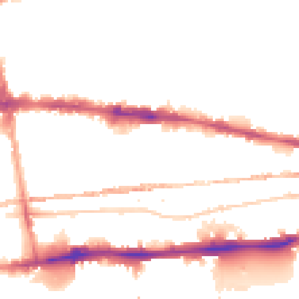 Night-time road noise heatmap for E1 0AT