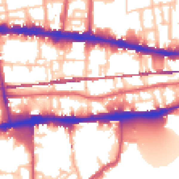 Daytime road noise heatmap for E1 0AX