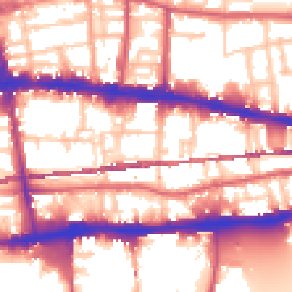 Daytime road noise heatmap for E1 0AZ
