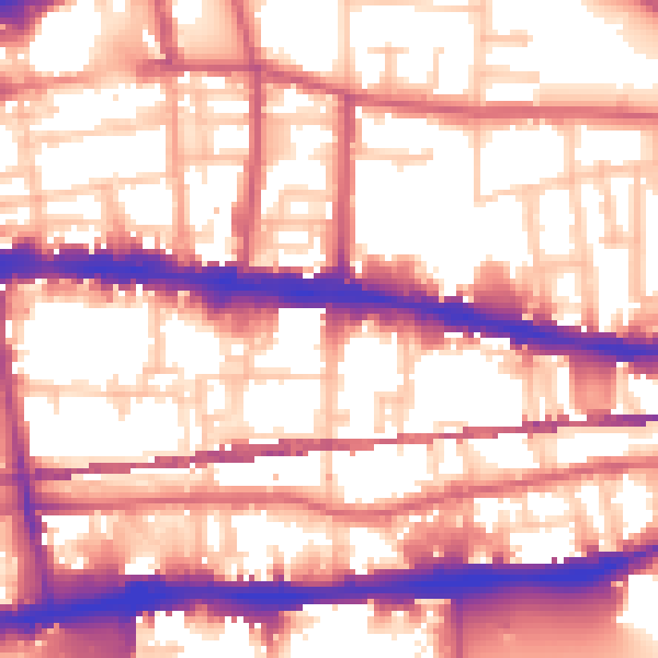 Daytime road noise heatmap for E1 0BB