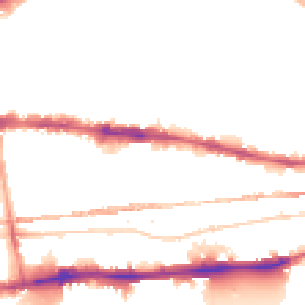 Night-time road noise heatmap for E1 0BB