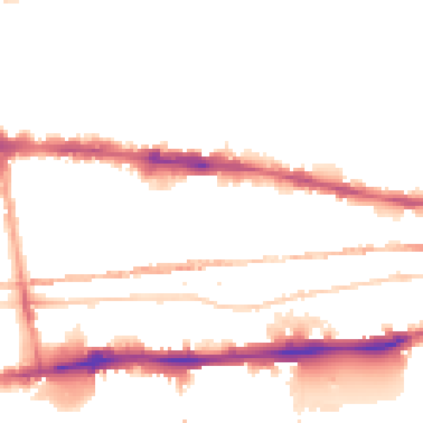Night-time road noise heatmap for E1 0BF
