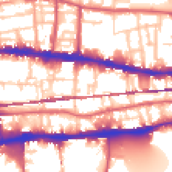 Daytime road noise heatmap for E1 0BG