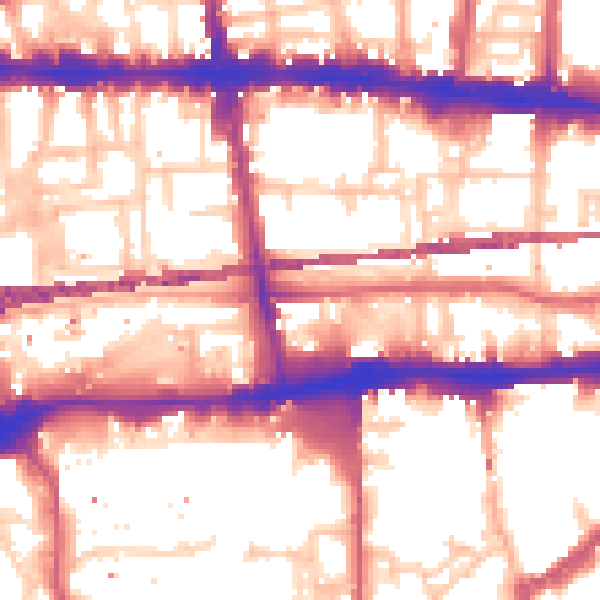 Daytime road noise heatmap for E1 0BL