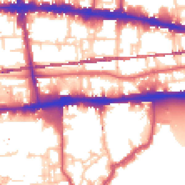 Daytime road noise heatmap for E1 0BU