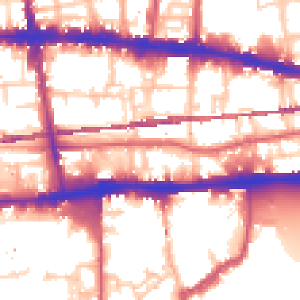 Daytime road noise heatmap for E1 0BX