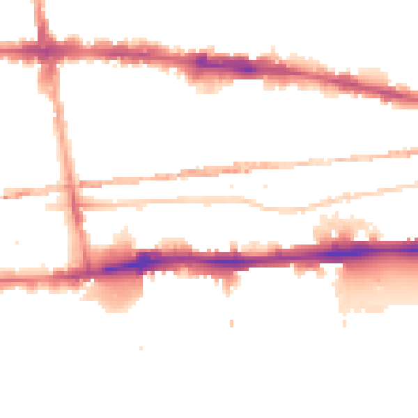 Night-time road noise heatmap for E1 0BX