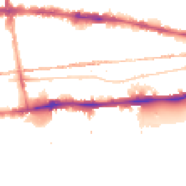 Night-time road noise heatmap for E1 0BZ