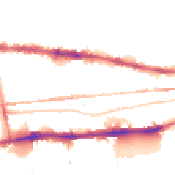 Night-time road noise heatmap for E1 0DB