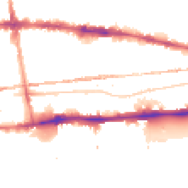 Night-time road noise heatmap for E1 0DD