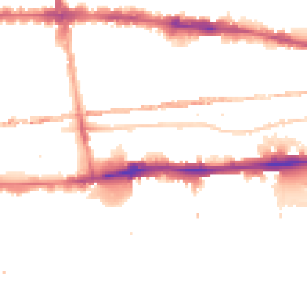 Night-time road noise heatmap for E1 0DF