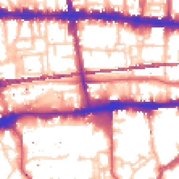 Daytime road noise heatmap for E1 0DG
