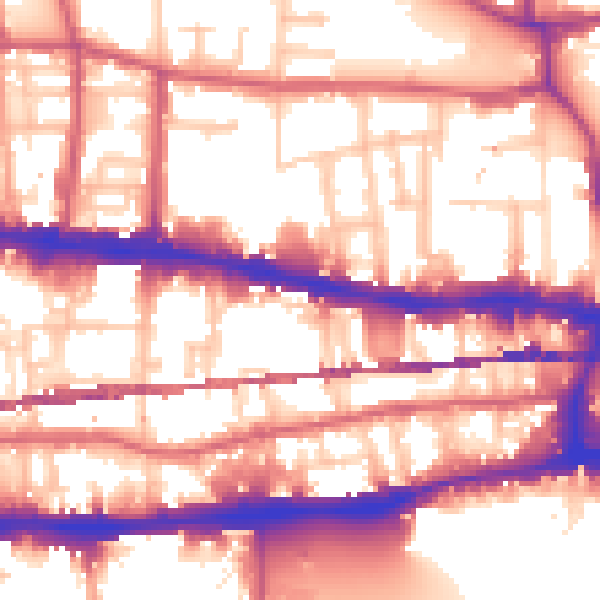 Daytime road noise heatmap for E1 0DP