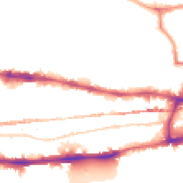 Night-time road noise heatmap for E1 0DQ