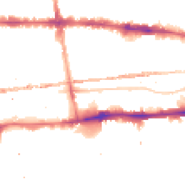 Night-time road noise heatmap for E1 0DR