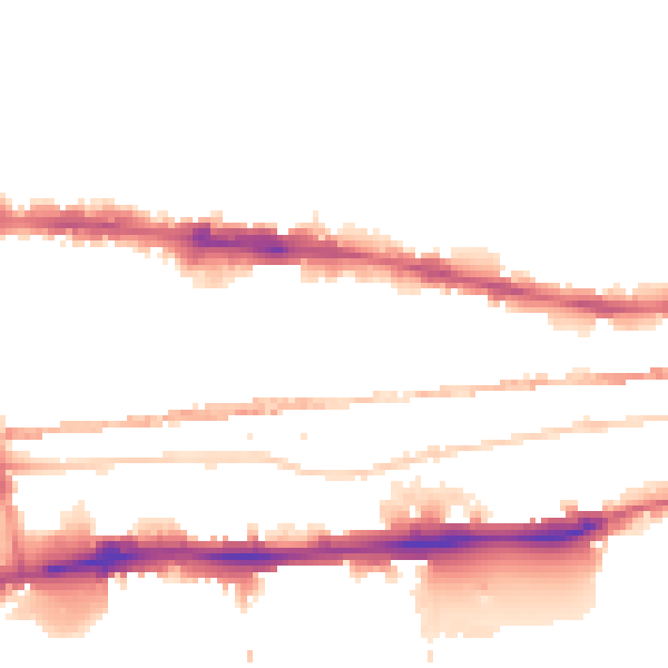 Night-time road noise heatmap for E1 0DS