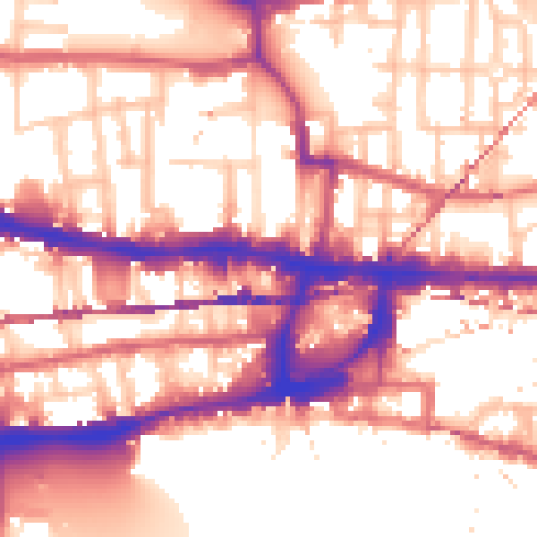Daytime road noise heatmap for E1 0HY