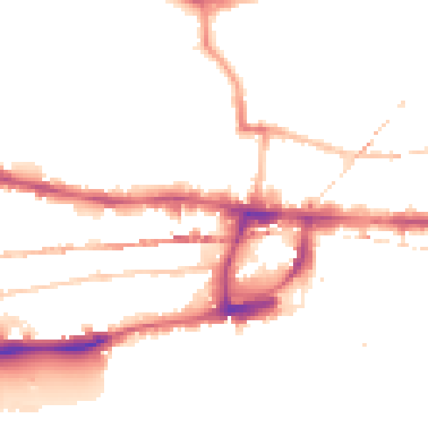 Night-time road noise heatmap for E1 0HY