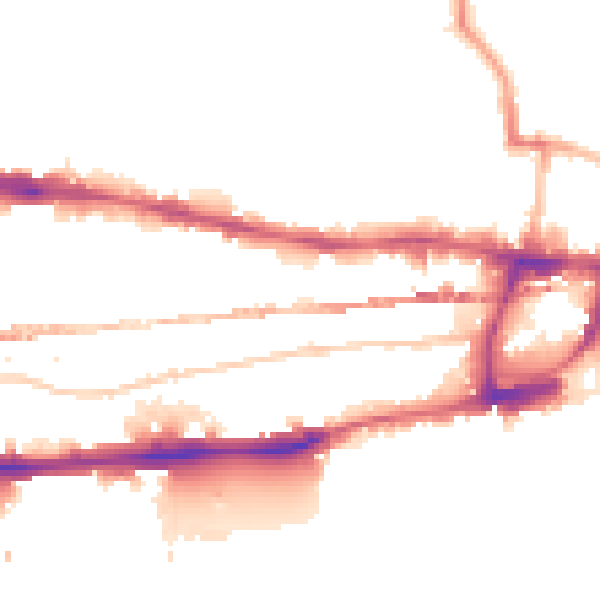Night-time road noise heatmap for E1 0LH