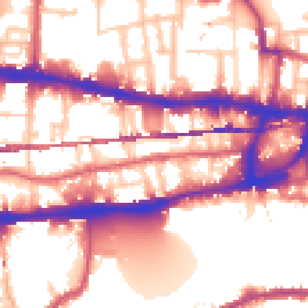 Daytime road noise heatmap for E1 0LN