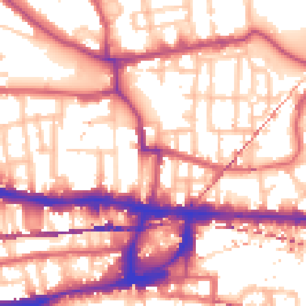 Daytime road noise heatmap for E1 0NJ