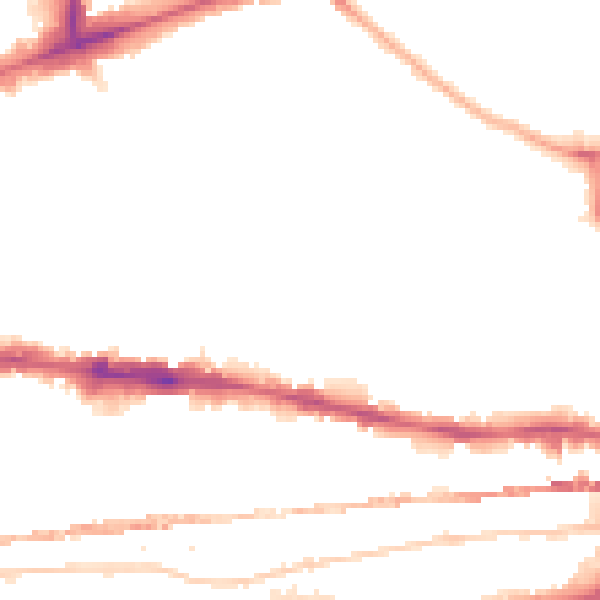 Night-time road noise heatmap for E1 0PD