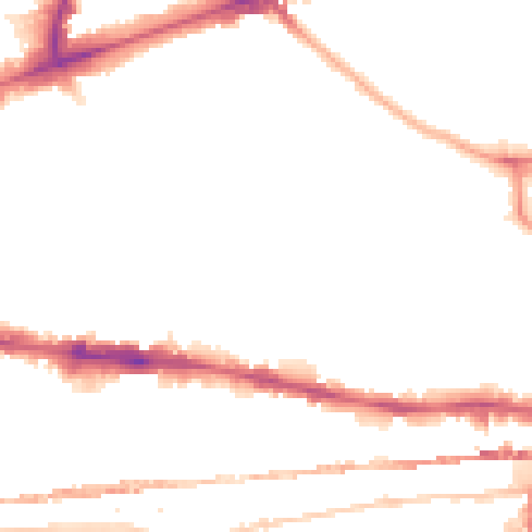 Night-time road noise heatmap for E1 0PE