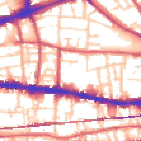 Daytime road noise heatmap for E1 0PG