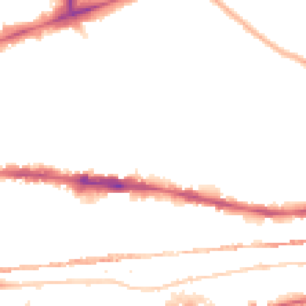 Night-time road noise heatmap for E1 0PL