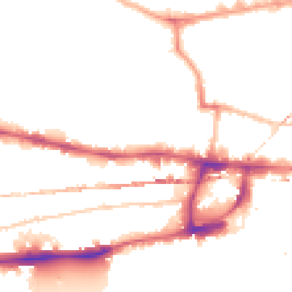 Night-time road noise heatmap for E1 0QA
